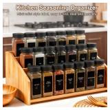 JARXSUN 47Pcs Spice Jars Containers with Labelsï¼4oz Black Seasoning Bottles with Shaker Lids for Rack, Cabinet, Drawer,Empty Square Condiment Pots (47, Black)