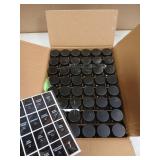 JARXSUN 47Pcs Spice Jars Containers with Labelsï¼4oz Black Seasoning Bottles with Shaker Lids for Rack, Cabinet, Drawer,Empty Square Condiment Pots (47, Black)