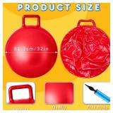 Lewtemi 6 Pcs Hopper Ball Carnival Outdoor Games 32 Inch Jumping Hopping Inflatable Bouncing Ball with Handle and Air Pump for Sport Exercise (Red, Blue, Green, Pink, Yellow, Purple)