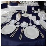 Fitable 6 Pack Navy Round Tablecloths - 120 Inches in Diameter - Stain Resistant and Washable Table Clothes, Polyester Fabric Table Covers for Wedding, Party, Banquet, Formal Events