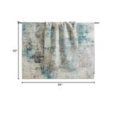 Carvapet 5 x 7 Rugs for Living Room, Moss Teal Green 5x7 Modern Abstract Low Pile Large Carpet with Rubber Backing, Foldable, Non Slip Machine Washable Area Rug