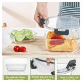 BAYZZ 24 Piece Glass Food Storage Containers with Lids, Airtight Glass Meal Prep Containers for Kitchen, BPA-Free Lunch Box, Microwave and Freezer Safe