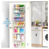 VyGrow Over the Door Pantry Organizer, 8-Tier Over the Door Organizer with Adjustable Basket, Pantry Door Organization for Pantry Kitchen Storage Room Spice Rack, White