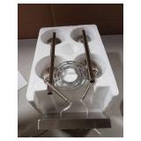 Brushed Nickel Bathroom Light Fixtures with Milk Glass Shades, Eye-Friendly 4 Light Vanity Lights for Bathroom, Vanity Lights with E26 Socket (Bulbs Not Included), for Mirror, Bedroom, Hallway