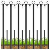 7 Pack 10 FT String Light Poles,Metal with Fork Lights Poles for Outdoor String Light, Rustproof Heavy Duty for Outside Garden,Patio,Wedding,Backyard,Deck,Party