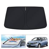 KUST Windshield Sun Shade for Volkswagen VW Golf/Rabbit/GTI/R32 MK6 5K 2009-2014 Accessories Custom Fit Sunshade Foldable Sun Visor Protector Blocks UV Rays Keep Your Car Cooler