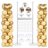 Toosci Upgraded Balloon Column Stand Kit, 7 Feet Height Adjustable Balloon Tower Pillar with Reusable Metal Telescopic Design for Graduation, Wedding, Baby Shower, Birthday Party Decoration
