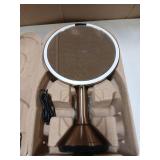 Simplehuman Sensor Mirror, Lighted Makeup Mirror with Magnification (5X), 8" Round Magnifying Vanity Mirror with Lights, Cordless, Rose Gold Stainless Steel