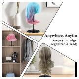 Wig Stand,1pc 14.5inch Bamboo Shaped Wig Holder,Removable Portable No-Slip Wigs Head Stand For Display,Storage,Styling,Travel Wigs Holder Stand(Black)