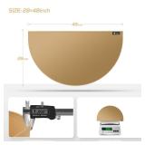 FLASLD Fireproof Fireplace Mat 28x48Inch Half Round Under Grill Mat Hearth Rug Protects Floors from Sparks Embers, Brown