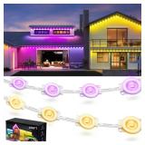 Fussion 400ft Permanent Outdoor Lights for House, 2025 Smart RGB LED Outside Lights with Remote Control, IP67 Waterproof Eternity Eaves Lighting for Christmas, Halloween, Holiday, Party, Daily