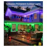 Fussion 400ft Permanent Outdoor Lights for House, 2025 Smart RGB LED Outside Lights with Remote Control, IP67 Waterproof Eternity Eaves Lighting for Christmas, Halloween, Holiday, Party, Daily