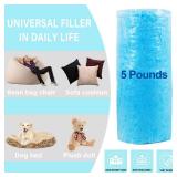 DR.DUDU 5lbs Shredded Memory Foam Filling for Bean Bag Filler, Soft and Convenient Pillow Stuffing Foam for Couch Cushion Dog Bed Chair Arts Crafts, Added Gel Particles (Blue)