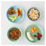 Grow Forward Wheat Straw Kids Plates and Bowls Sets - 8-Piece Unbreakable Dishwasher & Microwave Safe Plastic Plates for Kids - Reusable Non Toxic BPA-Free Dinnerware for Children - Rainforest