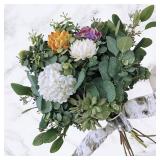 10 Pcs Mixed Eucalyptus Leaves Stems Bulk Artificial Silver Dollar Picks Faux Branches for Vase Bouquets Floral Arrangement Wreath Farmhouse Rustic Greenery Decor