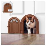 Meow Manor Cat Door Interior Door - No-Flap, Interior Cat Door for Cats Up to 20 lbs, Easy DIY Setup, Secured Installation in Minutes, No Training Needed