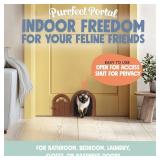 Meow Manor Cat Door Interior Door - No-Flap, Interior Cat Door for Cats Up to 20 lbs, Easy DIY Setup, Secured Installation in Minutes, No Training Needed