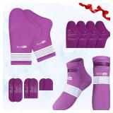 SuzziPad Foot Ice Pack Cold Socks & Gloves for Chemotherapy, Comfort Items for Chemo, Soothing for Feet, Cooling Therapy for Hand, L, Purple