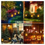 Outdoor Solar Lights, 6Pack Solar Torch Light with Flickering Flame, Christmas Lights Waterproof for Christmas Decor, Tiki Torches for Outside, Luces Solares para Exteriores Pathway Yard Garden Decor