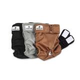 Pet Parents Washable Dog Diapers (3pack) + Extendrs of Durable Doggie Diapers, Premium Dog Diapers Female (Medium, Natural)