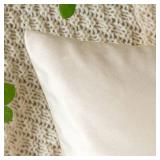 EMEMA Pack of 2 Velvet Throw Pillow Covers Decorative Square Pillowcase Soft Solid Cushion Case for Sofa Bedroom Chair Car 18x18 Inch Cream White