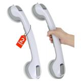 Grab Bars for Bathtubs and Showers, Heavy Duty Shower Handle 2 Pack 16 Inch Suction Cup, Removable Bar Bath Handrails for Seniors and Elderly Handicap, Bathroom Safety Grips No Drilling Waterproof