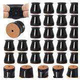 24 Pcs Chair Leg Floor Protectors for Hardwood Floors Silicone Covers to Protect Wood Tile Floors Felt Bottom Furniture Leg Caps Anti-Scratch Reduce Noise (Fit:0.9"-1.29")