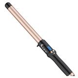 1 Inch Curling Wand Long Barrel, Dual Voltage Hair Curling Iron Wand Ceramic for Long Hair,10 Adjustable Temp