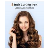 1 Inch Curling Wand Long Barrel, Dual Voltage Hair Curling Iron Wand Ceramic for Long Hair,10 Adjustable Temp