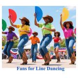 Fans for Line Dancing 3Pack Boots on The Ground Hand Fan Clack Clacking Large Folding Fans Big Handheld Clapping Snapping Cowboy Clacker Line Dance Popping Fan That Make Sounds pop (Rose+Yellow+Green)
