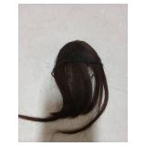 Bangs Hair Clip Dark Brown Clip in Bangs 100% Human Remy Wispy Clip on Hair Extensions Fringe with Temples Hairpieces for Women