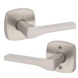Kwikset Tripoli Lever Interior Passage Door Handle, Lever For Closet and Hallway Doors, Reversible Non-Locking Handle Lever, Satin Nickel, with Microban Protection