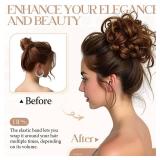 FeidyLong 2PCS Messy Bun Hair Piece - Large Elastic Wavy Curly Hair Bun Scrunchies Ponytail Extensions Synthetic Chignon Thick Updo Hairpieces for Women 2.12oz each(Platinum Blonde)