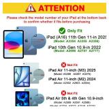 ProCase for iPad (A16) 11th Generation 11 Inch 2025/ iPad 10th Generation 10.9 Inch 2022 Case, Slim Smart Cover with Translucent Hard Shell Back, Supports Touch ID, Auto Wake/Sleep -Stone