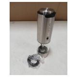 CIRCLE JOY Electric Pepper Grinder Stainless Steel Rechargeable Pepper Mill with Variable Grinding Speed, External Adjustable Coarseness, 95ml Container and White LED Light, Silver