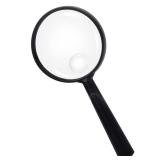 Feosky Handheld Reading Magnifier, 10X Magnifier, 75mm Shatterproof Lens, Adults Close Work Non-Slip Handle for Seniors Reading and Nature Exploration(Black)