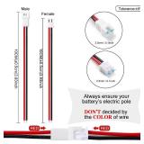 10 Pairs JST 1.25mm 2 Pin Micro Male Female Connector Plug, Micro Wire Connectors with Red Black 100mm Wire Cables