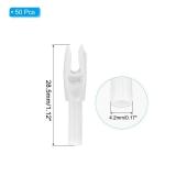 PATIKIL Archery Arrows Nocks 4.2mm 0.165", 50 Pack Insert Arrow Nock Replacement for Hunting Arrows Compound Bow Recurve Bow, White