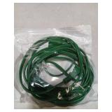 15FT Green Outdoor Extension Cord, Christmas Light Extension Cord Outside, Male to Female 2 Prong Power Cable Cords 250V 6A for Outdoor Indoor Christmas Tree Lighting Landscaping Holiday Party Decor