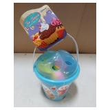 Top Race Kids Beach Toys Set with Bucket Pail and Spade Scoop - 16pcs Ice Cream Blue Sand Playset for Kids & Toddlers Ages 1.5,2,3,4,5,6,7,8,9