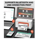 LFPERT Bluetooth Thermal Label Printer, Wireless 4x6 Shipping Label Printer for Small Business & Shipping Package Compatible with Android, iOS, Windows & Mac, Used for Amazon, Ebay, Shopify, USPS Etc