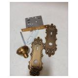 ToPToToo Mortise Lock Set for Interior Door, Vintage Door Knob with Lock and Skeleton Key, Antique Old Style Door Knob Lock Replacement, Vintage Brass Finish