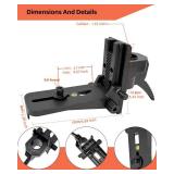 Mounting Bracket Clamp with 1/4"-20 Male Thread and 5/8"-11 Adapter, Adjustable Laser Level Pole Clamp with Bubble Level for Rotary and Line Lasers, Heavy-Duty Bracket for Telescoping Poles
