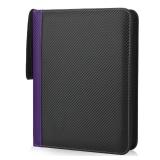 TCGUARD 9 Pockets Trading Card Binder with Sleeves Card Organizer, 900 Double Sided Pocket PU Card Collection Binder, Baseball Binder,for Sports Card, MTG, TCG Yugioh Card (Purple)