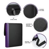 TCGUARD 9 Pockets Trading Card Binder with Sleeves Card Organizer, 900 Double Sided Pocket PU Card Collection Binder, Baseball Binder,for Sports Card, MTG, TCG Yugioh Card (Purple)
