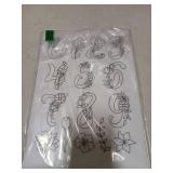 DOODLREAM 51Pcs Flower Alphabet Number Water Soluble Hand Sewing Stabilizers, 8.3"x11.7" A-Z Letter Number Embroidery Pattern Stabilizer, 4 Sheets Stick and Stitch Embroidery Paper Sticker