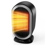 Space Heater, 1200W PTC Fast Heating Ceramic Room Small Heater, Two-Speed Portable Heater Fan with Adjustable, Overheating Protection, Dumping Shutdown, Electric Heaters (Black)