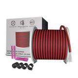 AOTOINK 65.6ft Extension Cable Wire 2 Conductor 20M 22AWG 2 Core 22 Gauge Red Black Stranded Tinned Copper for Led Strips Single Color 3528 5050, Boat Light, 12V LEDs Bulbs Lamps, Car Lighting