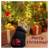 SAWMONG Dog Hoodie,Flannel Pet Hooded Sweater with Hat Puppy Pullover Sweater Shirt,Dog (Black,2XL)