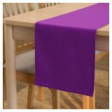 Encasa XO Table Runner 13"x104" Long | Cotton Canvas Fabric | Purple Solid Color | Machine Washable & Durable